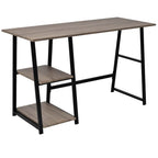 Mesa com 2 prateleiras cinzento e carvalho — foto 1