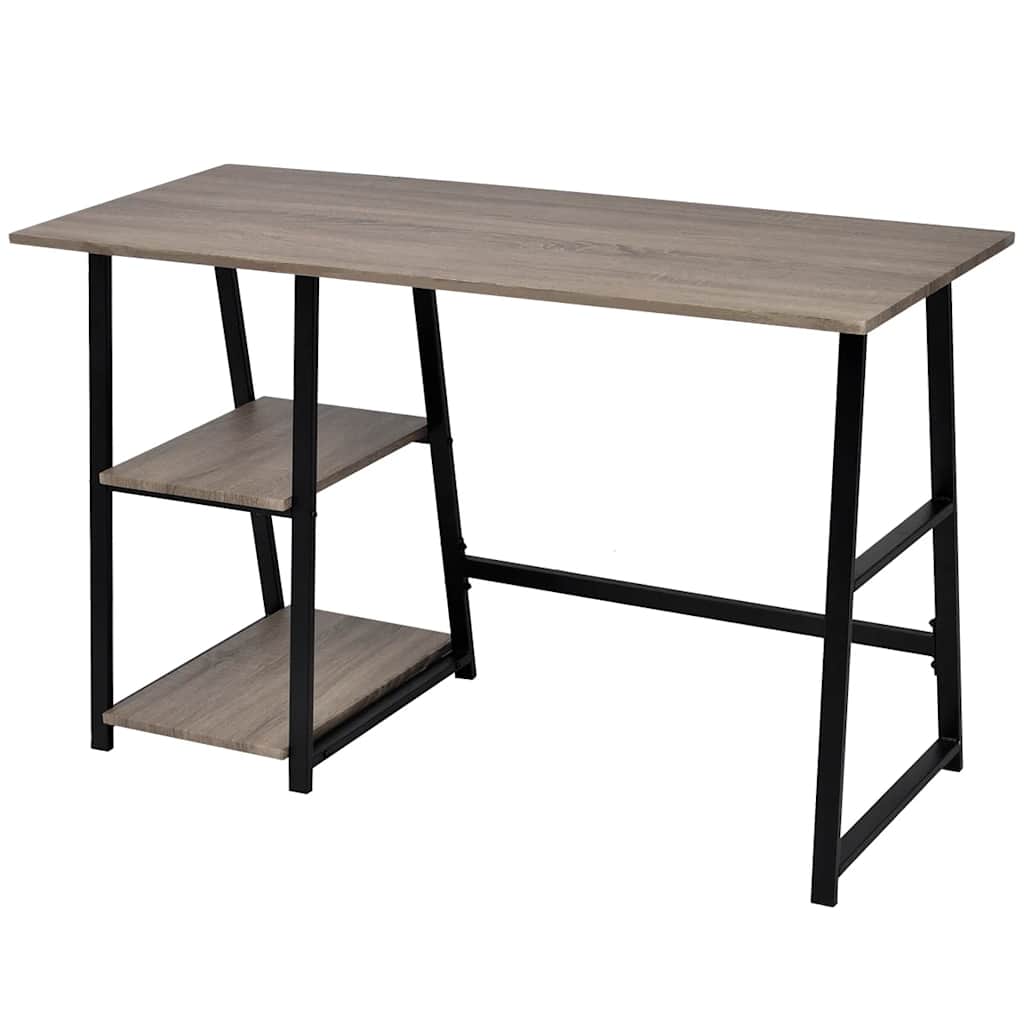 Mesa com 2 prateleiras cinzento e carvalho — foto 3