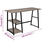 Mesa com 2 prateleiras cinzento e carvalho — foto 6