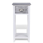 Mesa de cabeceira com 1 gaveta, cinzento e branco — foto 3