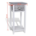 Mesa de cabeceira com 1 gaveta, cinzento e branco — foto 5