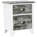 Mesa de cabeceira com 2 gaveta 2 pcs cinzento e branco — foto 3