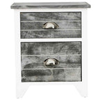 Mesa de cabeceira com 2 gaveta 2 pcs cinzento e branco — foto 4