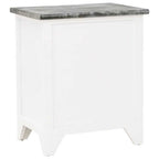 Mesa de cabeceira com 2 gaveta 2 pcs cinzento e branco — foto 5