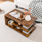 Mesa de Café com Armazenação Rectangular Moderna 3 Níveis Geométrica — foto 4