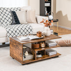 Mesa de Café com Armazenação Rectangular Moderna 3 Níveis Geométrica — foto 5