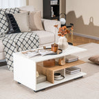 Mesa de Café com Armazenamento Retangular 3 Níveis Geométrica Moderna — foto 4