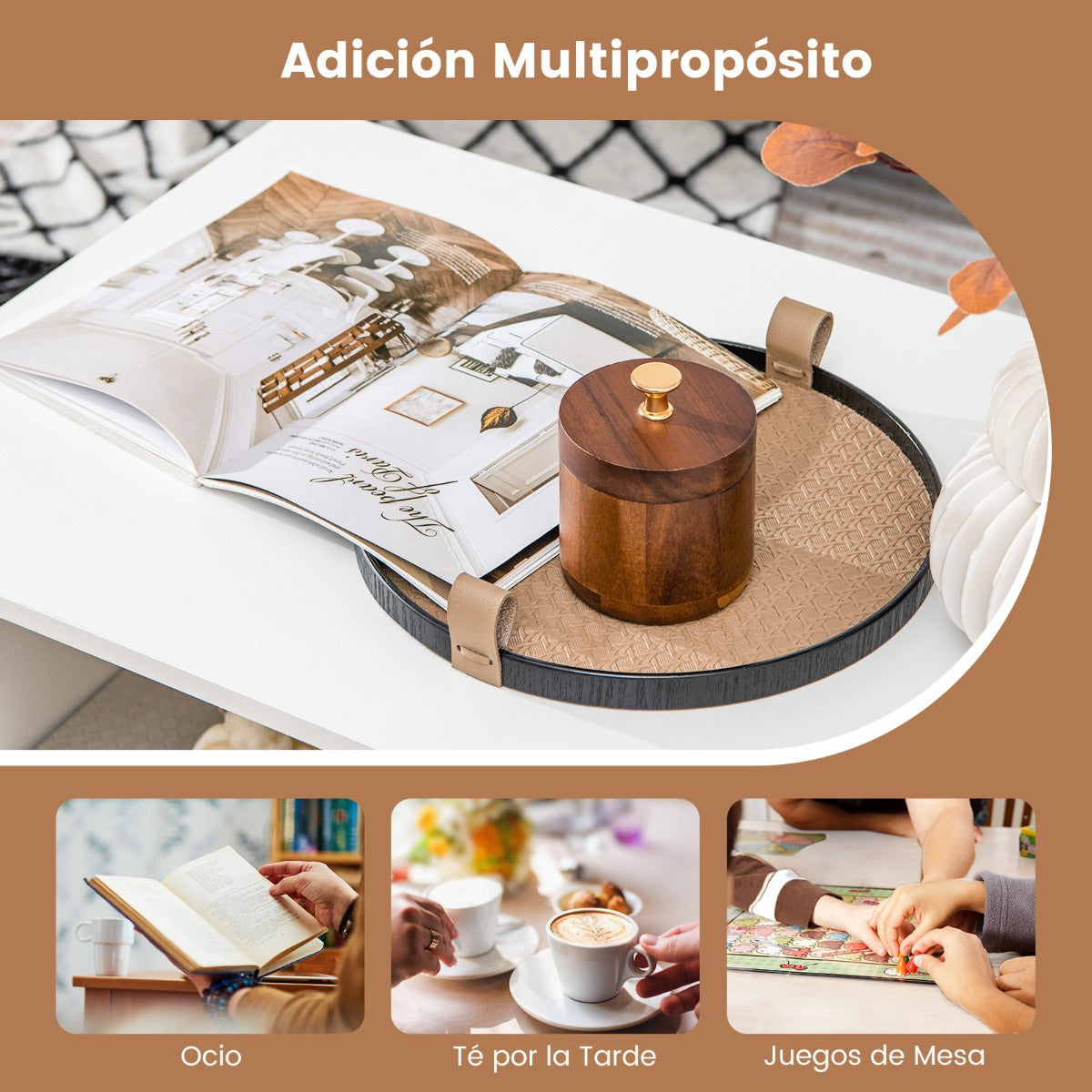 Mesa de Café com Armazenamento Retangular 3 Níveis Geométrica Moderna — foto 7