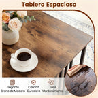 Mesa de Café Rectangular com 2 Estantes Marrão Rústico - Estrutura Metálica — foto 8
