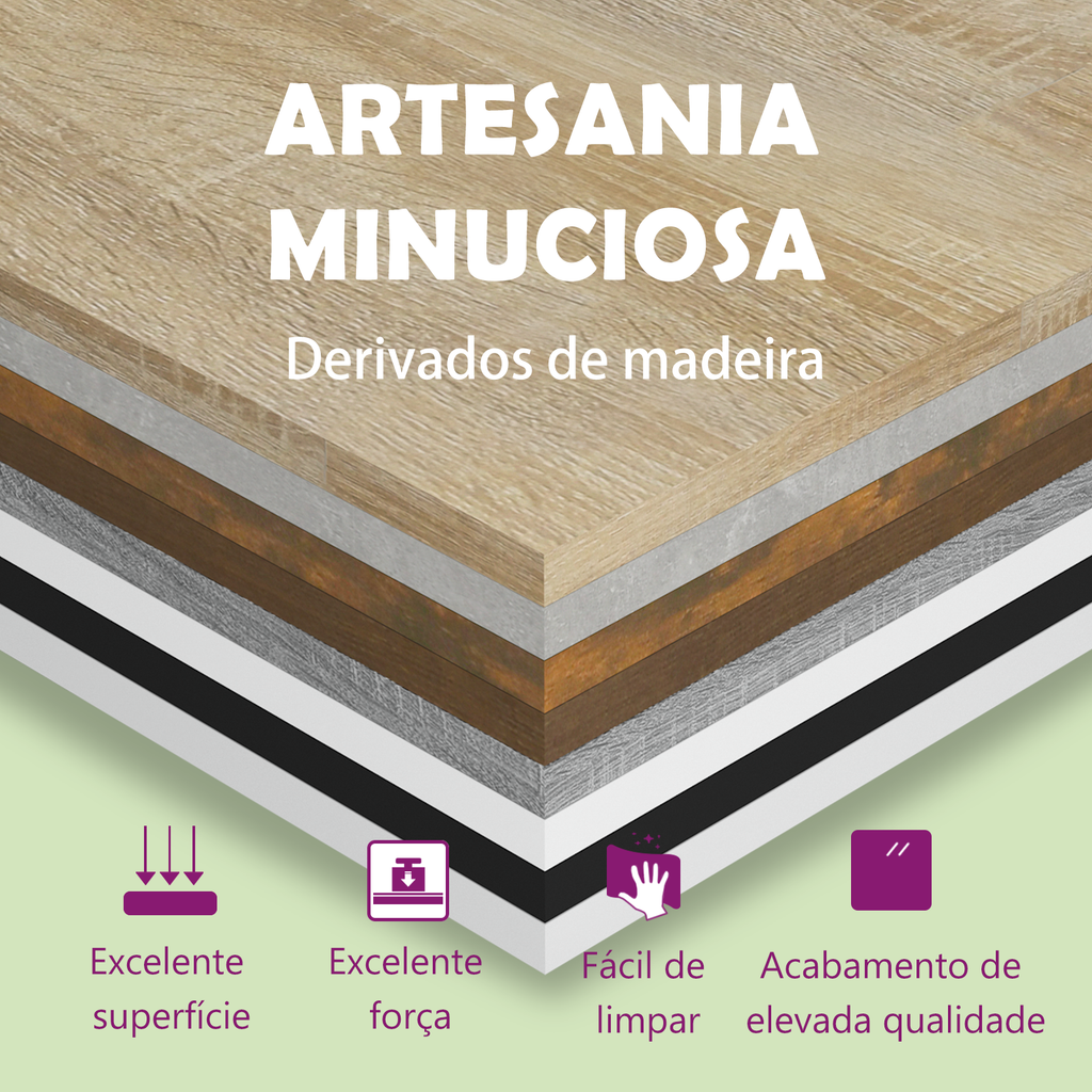 Mesa de centro 90x67x33 cm madeira processada branco — foto 7