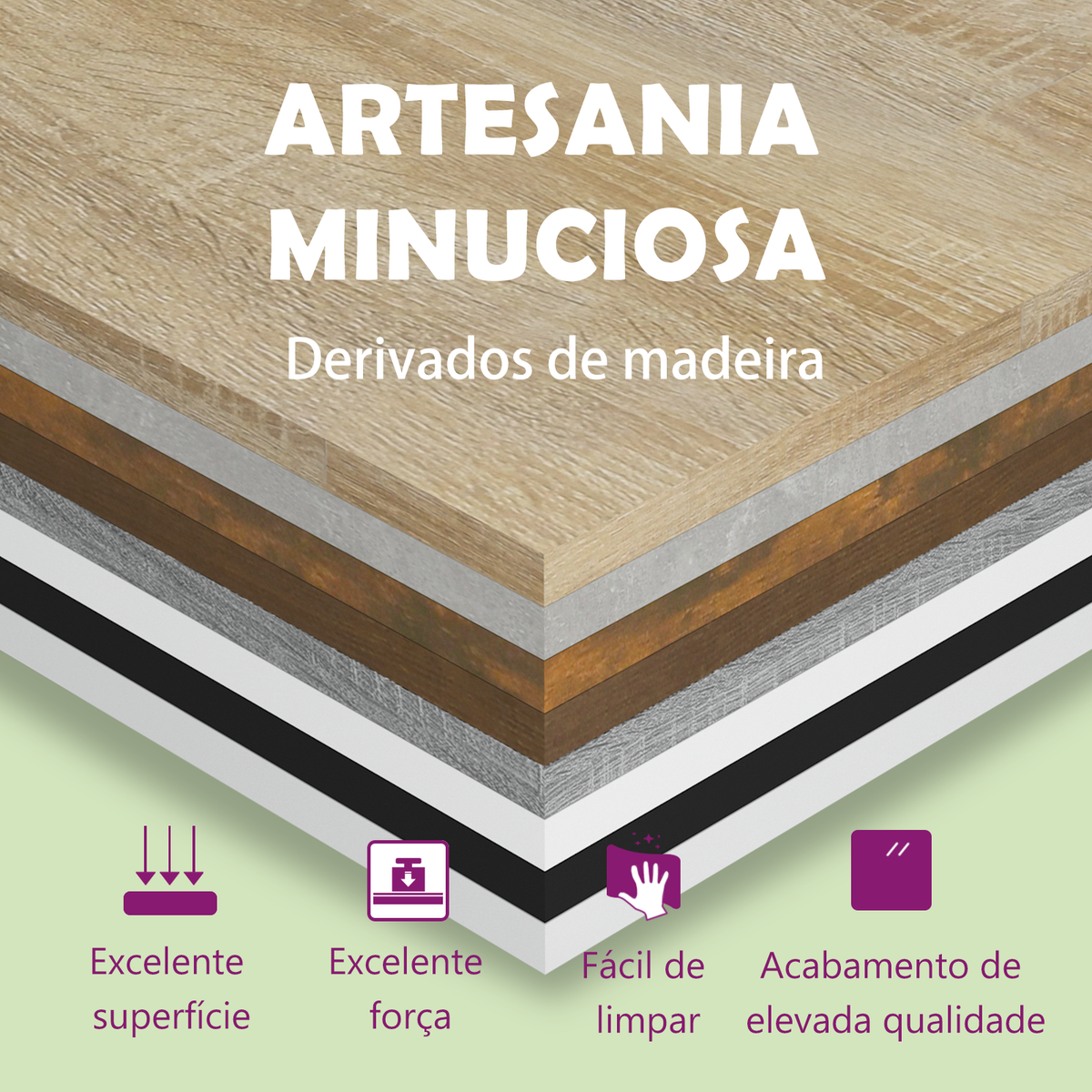 Mesa de centro 90x67x33 cm madeira processada branco — foto 7
