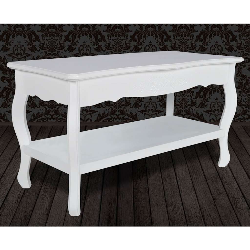 Mesa de centro com 2 prateleiras MDF branco — foto 2