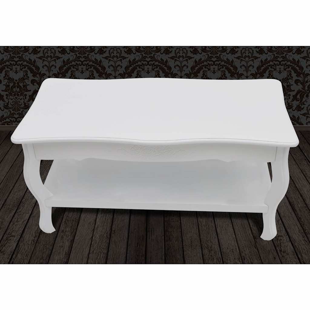 Mesa de centro com 2 prateleiras MDF branco — foto 4