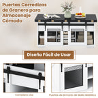 Mesa de Centro com Tapa Elevável Estilo Rústico 2 Portas Corredeiras 3 Compartimentos — foto 8