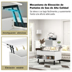 Mesa de Centro Elevatória com Compartimento Oculto e 2 Prateleiras Abertas para Sala – Branco — foto 7
