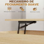 Mesa de Centro Elevatória com Rodas Mesa de Sala com Compartimento Oculto Prateleiras Abertas Mesa de Café para Sala de Jantar Escritório 105x50x67 cm Madeira e Branco — foto 6