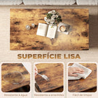Mesa de Centro Elevatória Mesa de Café para Sala com Compartimento Oculto, Pés de Aço para Sala de Estar 95x50x40 cm Castanho Rústico — foto 7