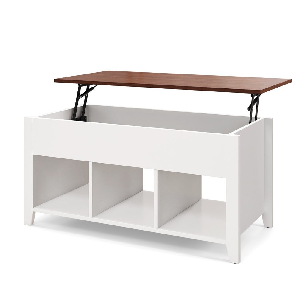 Mesa de Centro Elevável com 3 Prateleiras Abertas para Sala 105 x 52 x 49 cm — foto 10