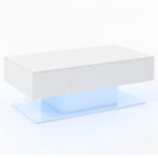 Mesa de Centro LED Moderna 2 Níveis com 20 Luzes Multicolor 110x60x40 cm — foto 2
