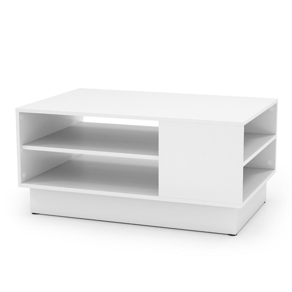 Mesa de Centro Rectangular com 2 Estantes Abertos 86x56x41 cm Branco — foto 2
