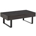 Mesa de Centro Retangular Mesa Auxiliar com Gaveta e Pés Elevados de Metal de Estilo Moderno para Sala de Estar Escritório 110x60x40cm Cinza Escuro — foto 1