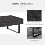 Mesa de Centro Retangular Mesa Auxiliar com Gaveta e Pés Elevados de Metal de Estilo Moderno para Sala de Estar Escritório 110x60x40cm Cinza Escuro — foto 5
