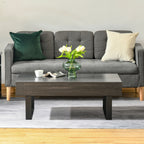 Mesa de Centro Retangular Mesa Auxiliar com Gaveta e Pés Elevados de Metal de Estilo Moderno para Sala de Estar Escritório 110x60x40cm Cinza Escuro — foto 7
