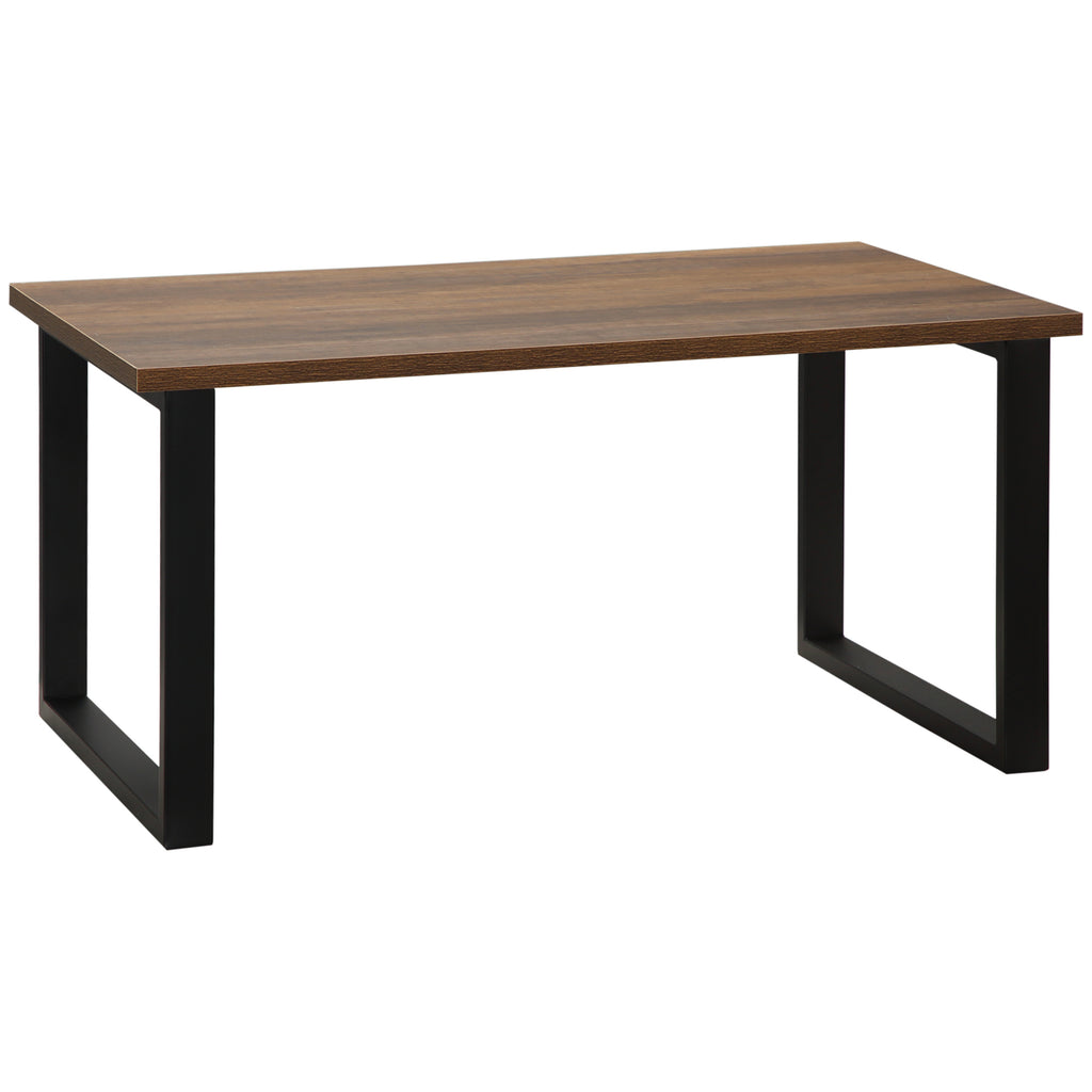 Mesa de Centro Retangular Mesa de Centro Estilo Industrial com Bancada de Madeira e Estrutura de Aço para Escritório Estúdio 100x60x50cm Madeira e Preto — foto 1