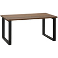 Mesa de Centro Retangular Mesa de Centro Estilo Industrial com Bancada de Madeira e Estrutura de Aço para Escritório Estúdio 100x60x50cm Madeira e Preto — foto 1
