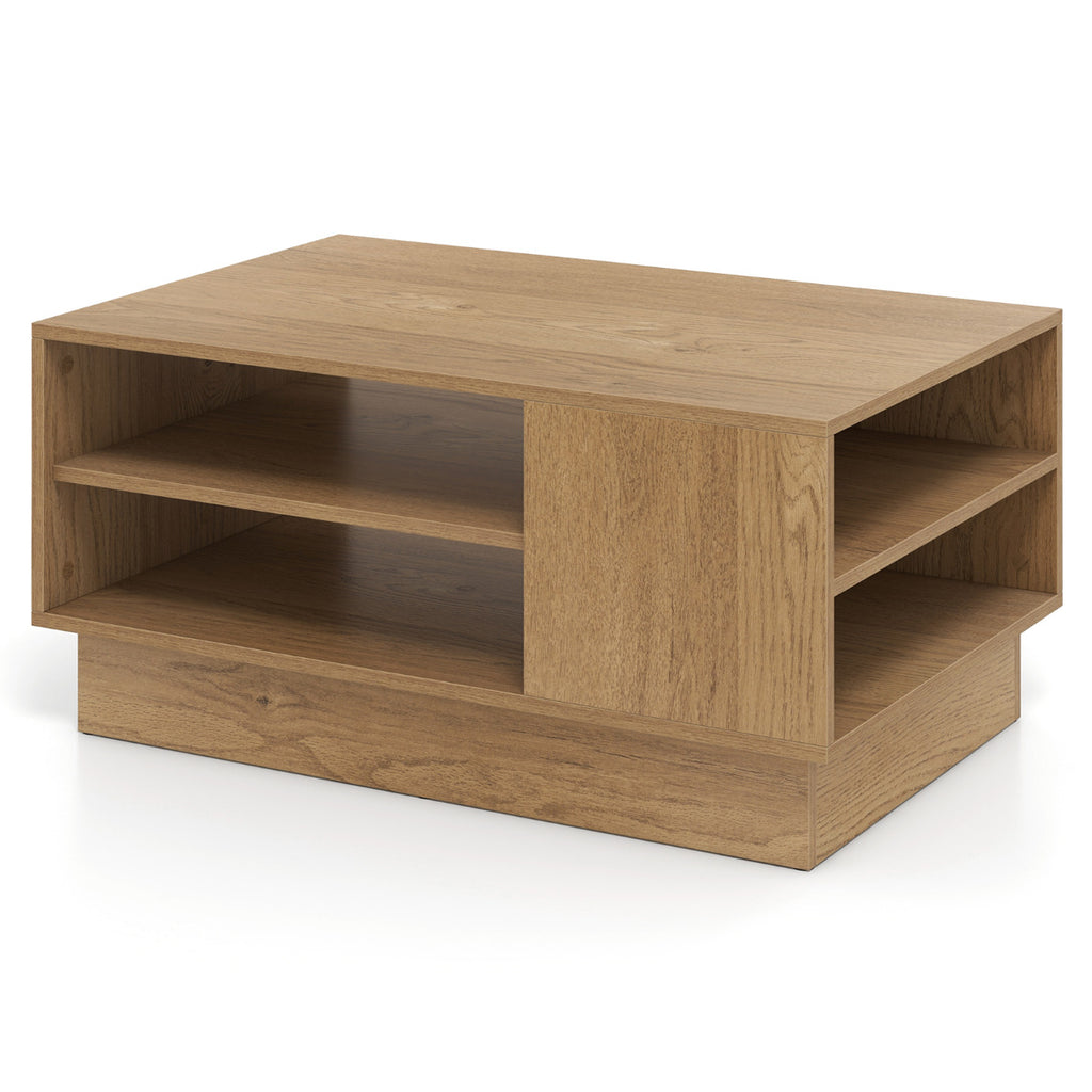 Mesa de Centro Retangular Moderna com 2 Estantes Abertas | 86x56x41 cm — foto 2