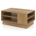 Mesa de Centro Retangular Moderna com 2 Estantes Abertas | 86x56x41 cm — foto 2