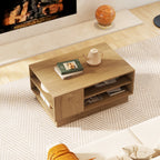 Mesa de Centro Retangular Moderna com 2 Estantes Abertas | 86x56x41 cm — foto 4
