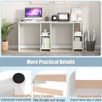 Mesa de Computador Compacta com 2 Prateleiras Design Moderno 80 x 40 cm Branco — foto 5