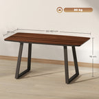 Mesa de Jantar Extensível Mesa de Cozinha Retangular com Efeito de Madeira para 4-6 Pessoas com Estrutura de Aço e Painéis Ocultos para Sala de Jantar 120-160x80x76cm Marrom e Preto — foto 3