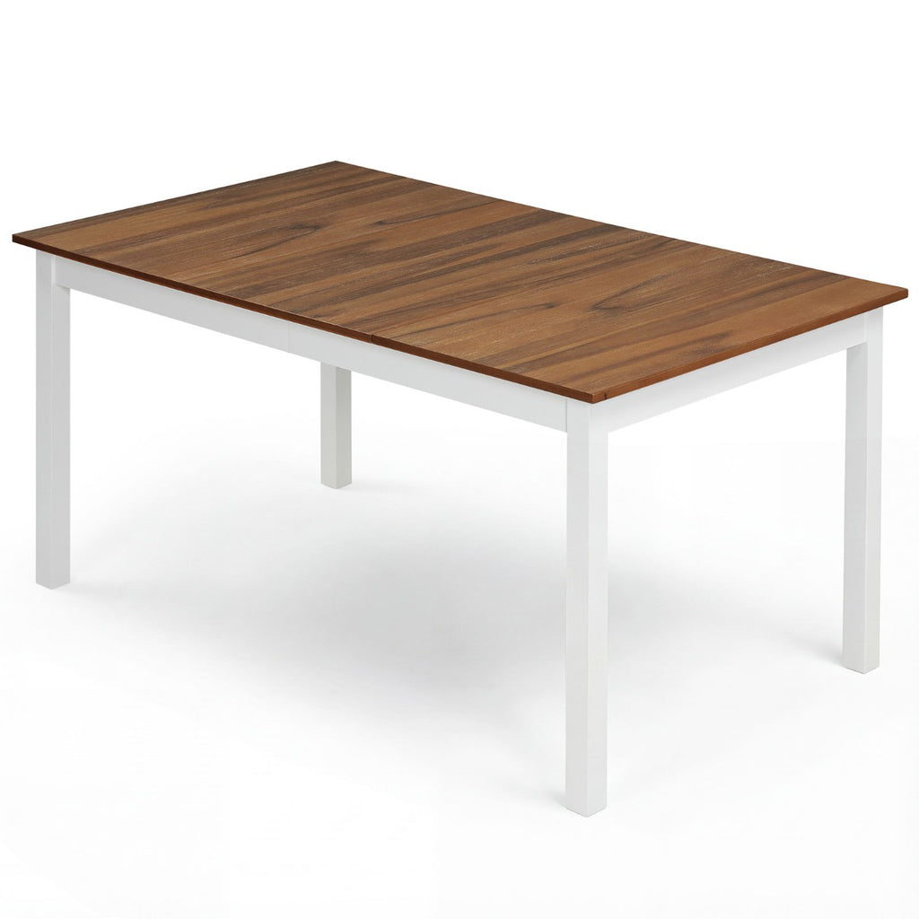 Mesa de Jantar Rectangular 4-6 Pessoas Pernas Madeira Maciça Estilo Quinta — foto 2
