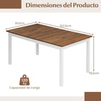 Mesa de Jantar Rectangular 4-6 Pessoas Pernas Madeira Maciça Estilo Quinta — foto 3