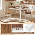 Mesa de Jantar Rectangular 4-6 Pessoas Pernas Madeira Maciça Estilo Quinta — foto 6