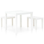 Mesa de jardim com 2 bancos plástico branco — foto 2