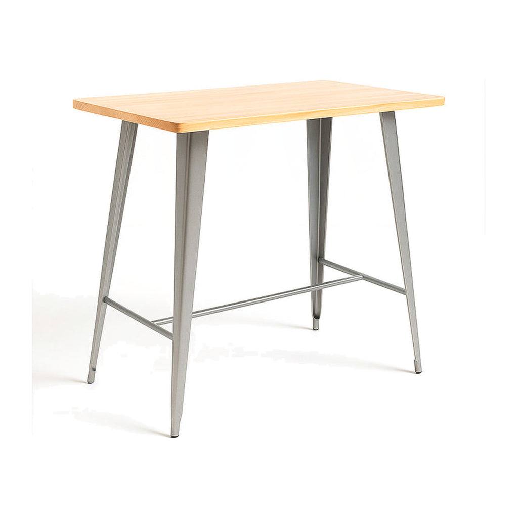 Mesa Meyer Alta Retangular Madeira Natural 120 x 60 cm — Cinza metalizado — foto 2