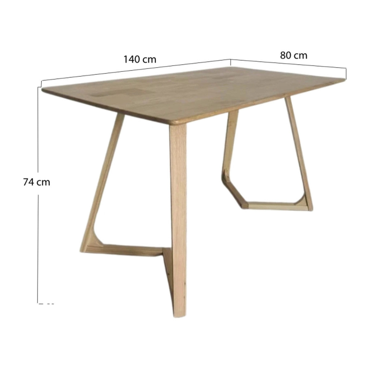 Mesa Wane Retangular 140x80 cm — Madeira clara — foto 1