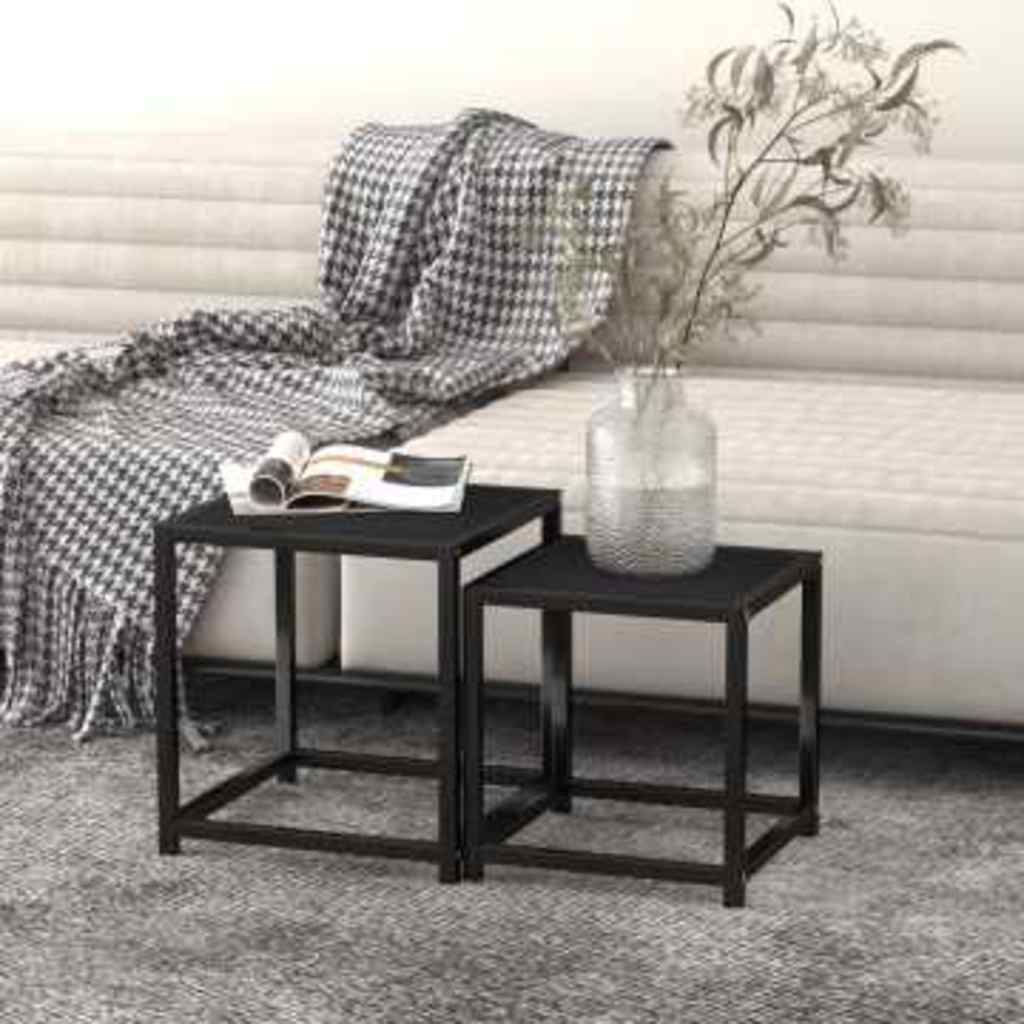 Mesas de centro 2 pcs MDF preto — foto 1