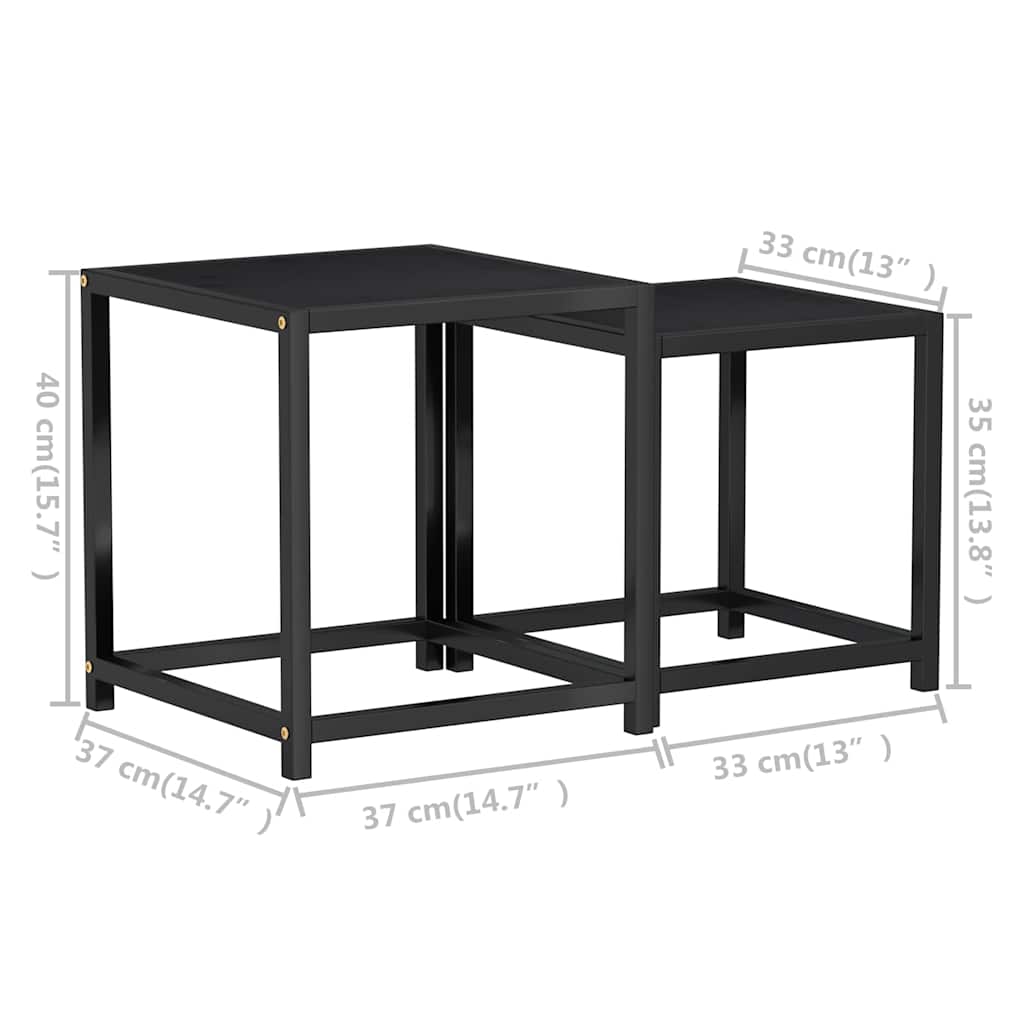 Mesas de centro 2 pcs MDF preto — foto 6