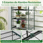 Mini estufa para interior e exterior com 5 prateleiras e cobertura em PE 69 x 48 x 190 cm — foto 8