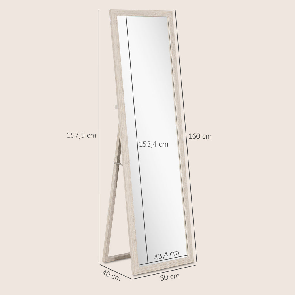 Espelho de corpo inteiro 160 x 50 cm, uso versátil, design retangular com moldura, branco — foto 2