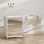 Cómoda Espelhada Moderna com 3 Gavetas 60x35x80 cm Branco — foto 2