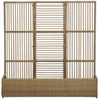 Suporte para Plantas com Treliça Recipiente Retangular Inferior em Resina Trançada e Aço 103x29x103 cm — foto 1