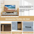 Móvel de TV até 80 Polegadas com 2 Gavetas e Compartimentos 180,5x35x46cm Natural — foto 5