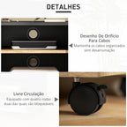 Móvel de TV com Rodas Mesa de TV Móvel até 42 Polegadas com 1 Porta 2 Compartimentos Abertos Prateleira Ajustável para Sala de Estar 80x45x41 cm Preto — foto 5
