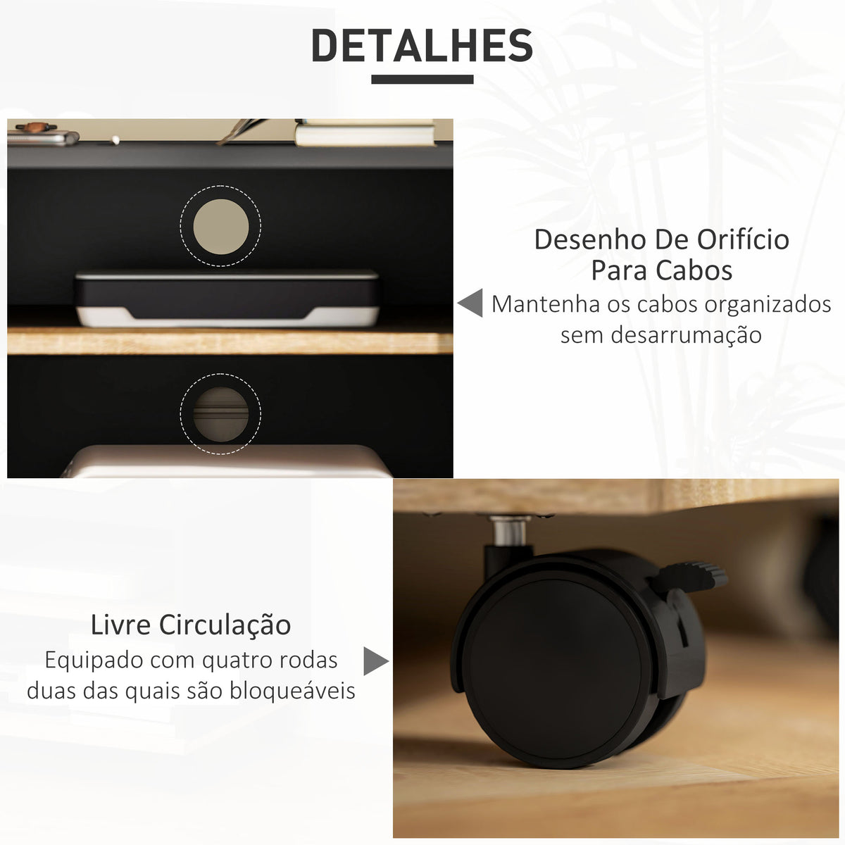 Móvel de TV com Rodas Mesa de TV Móvel até 42 Polegadas com 1 Porta 2 Compartimentos Abertos Prateleira Ajustável para Sala de Estar 80x45x41 cm Preto — foto 5