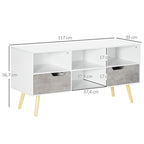 Móvel de TV para Televisores de até 50 Polegadas Móvel de TV Moderno com 2 Gavetas e 4 Compartimentos de Armazenamento para Sala de Estar 117x39x56,7cm Branco — foto 3